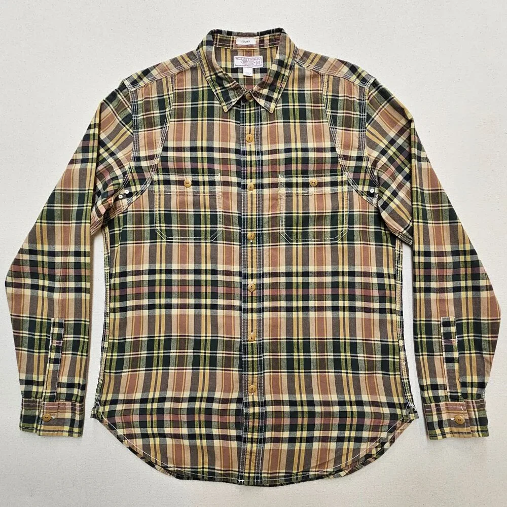 J.Crew Wallace & Barnes Navel Plaid Workshirt Classic M